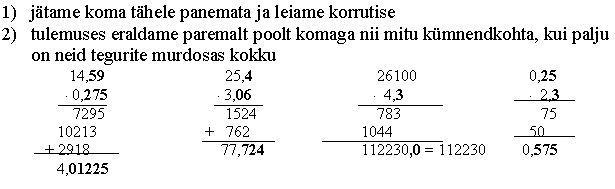 5.3 K&uuml;mnendmurdude korrutamine